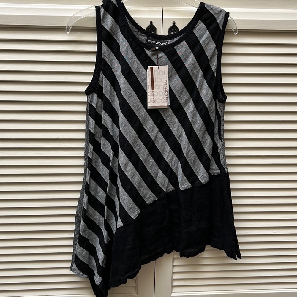 Mara gibbucci asymmetrical linen top new with tags